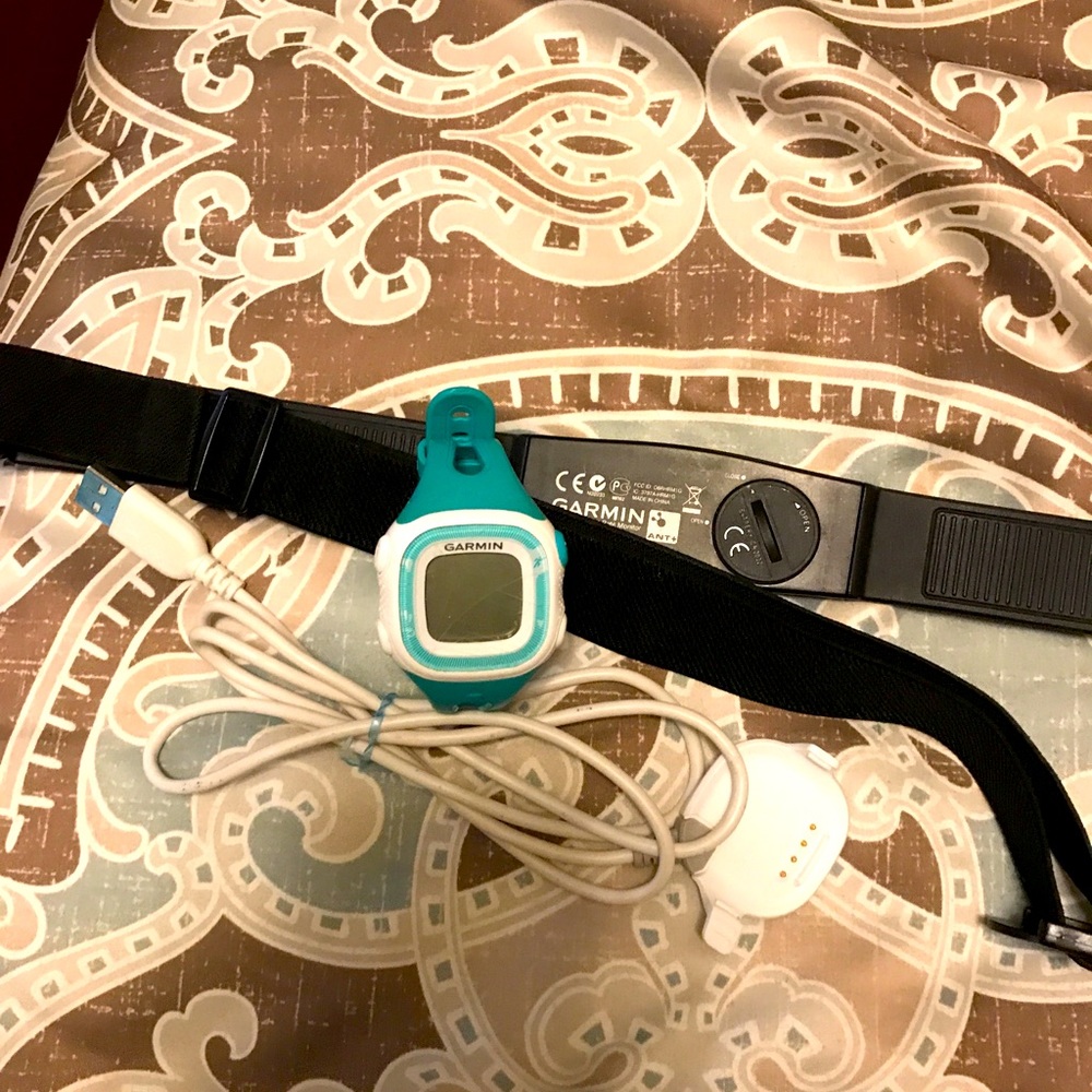 Garmin watch with chest band heart rate monitor